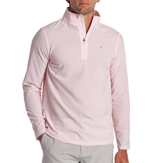 Criquet Pink Seersucker Performance Pullover