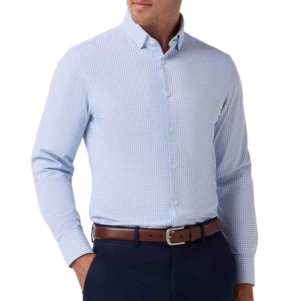Mizzen+Main Midnight Navy Filbert Plaid Leeward Shirt