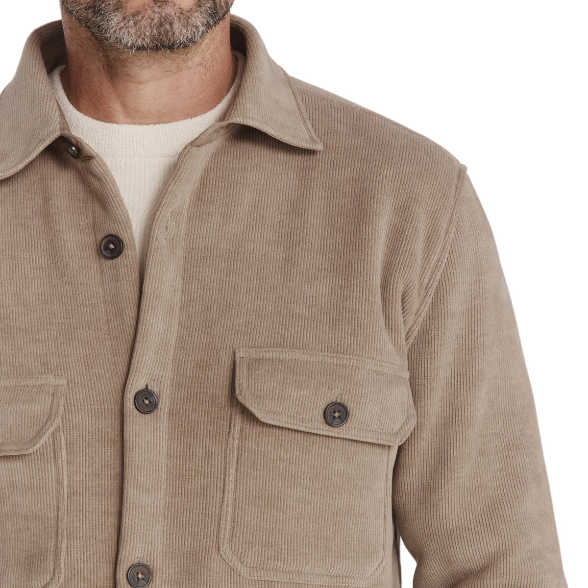 7 Diamonds Tan Harbor Corded Sherpa Shacket