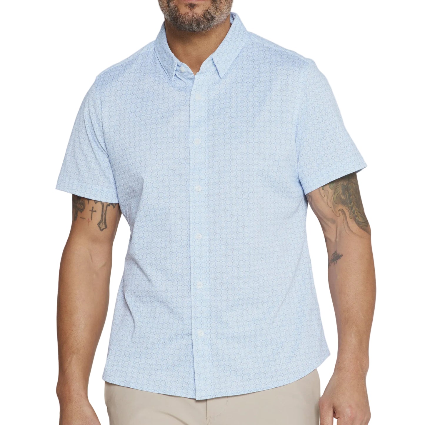 7 Diamonds Light Blue Orion Short Sleeve Shirt